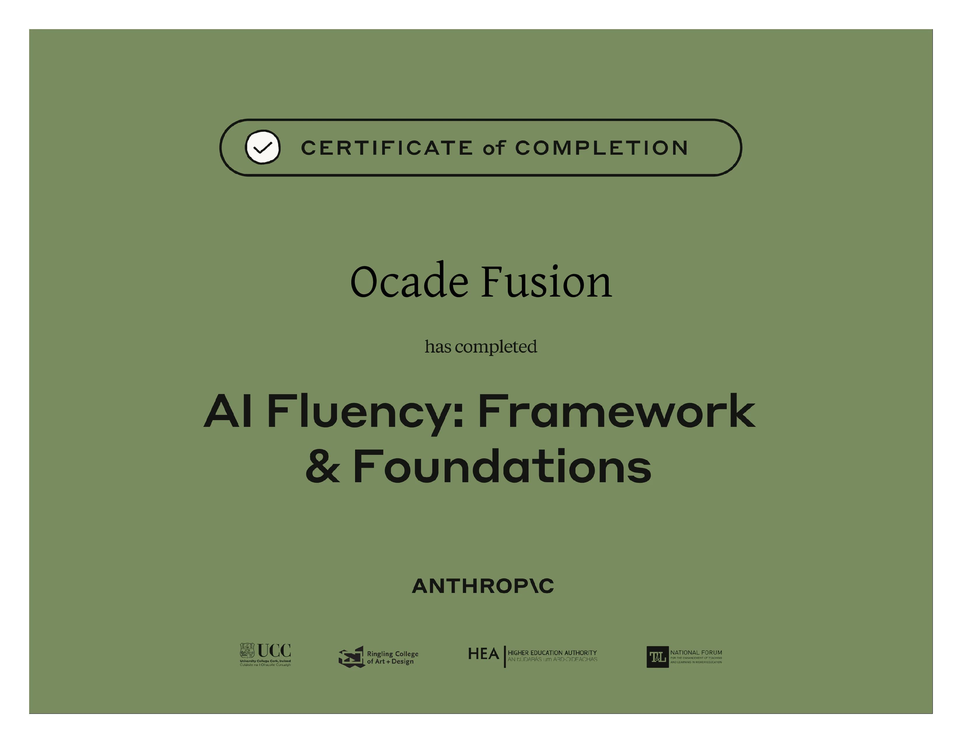 Certificat AI Fluency : Framework and Foundations - Valentin CHARRIER Ocade Fusion