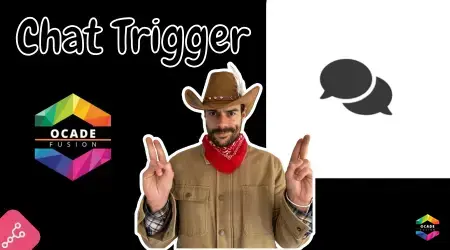 Visuel promotionnel OCADE FUSION: cowboy et bulles de dialogue